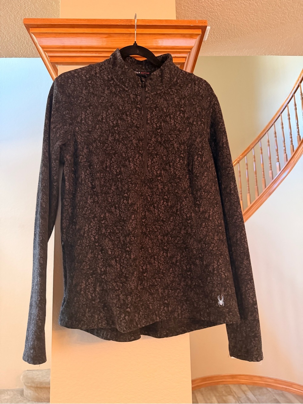 Spyder Black Marled Quarter-Zip Pullover
